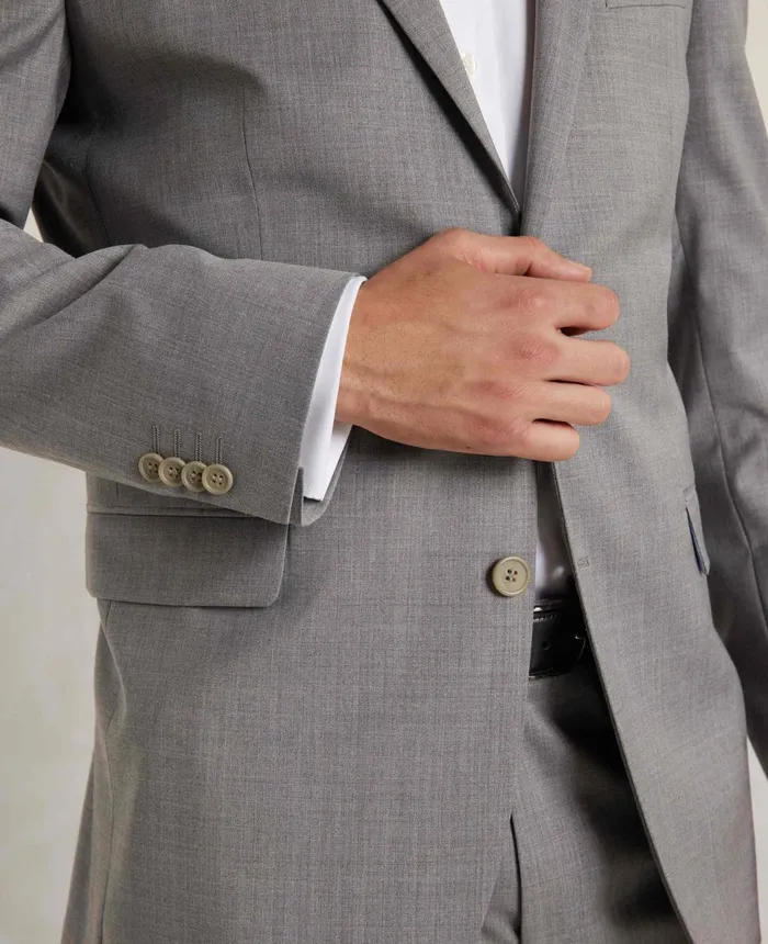 Savile Row Company MidGrey WoolBlend Tailored Suit Men Tailored Suits