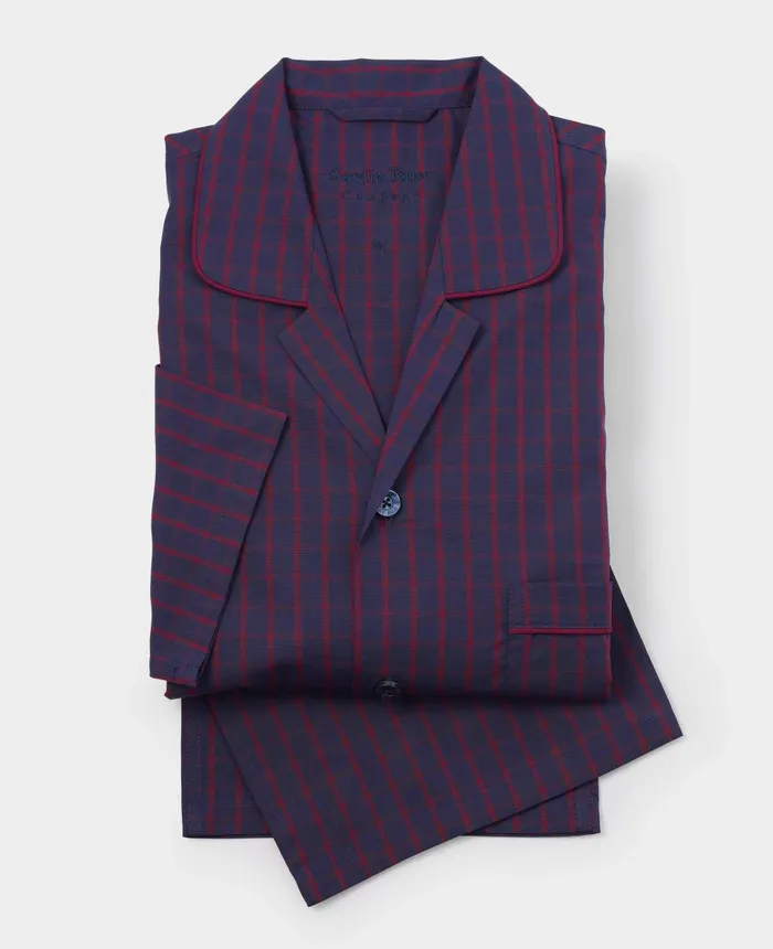 Savile Row Company Navy Burgundy Check Cotton Pyjamas Navy Burgundy Check Men Pyjamas Savile Row Company Navy Burgundy Check Cotton Pyjamas Navy Burgundy Check Men Pyjamas
