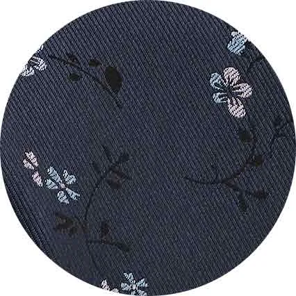 Savile Row Company Navy Flower Pattern Silk Tie Navy Flower Men Silk Ties
