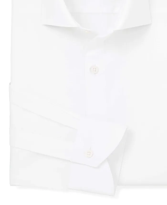 Savile Row Company White Poplin Slim Fit Formal Shirt 8211 Single Cuff Men Formal Shirts