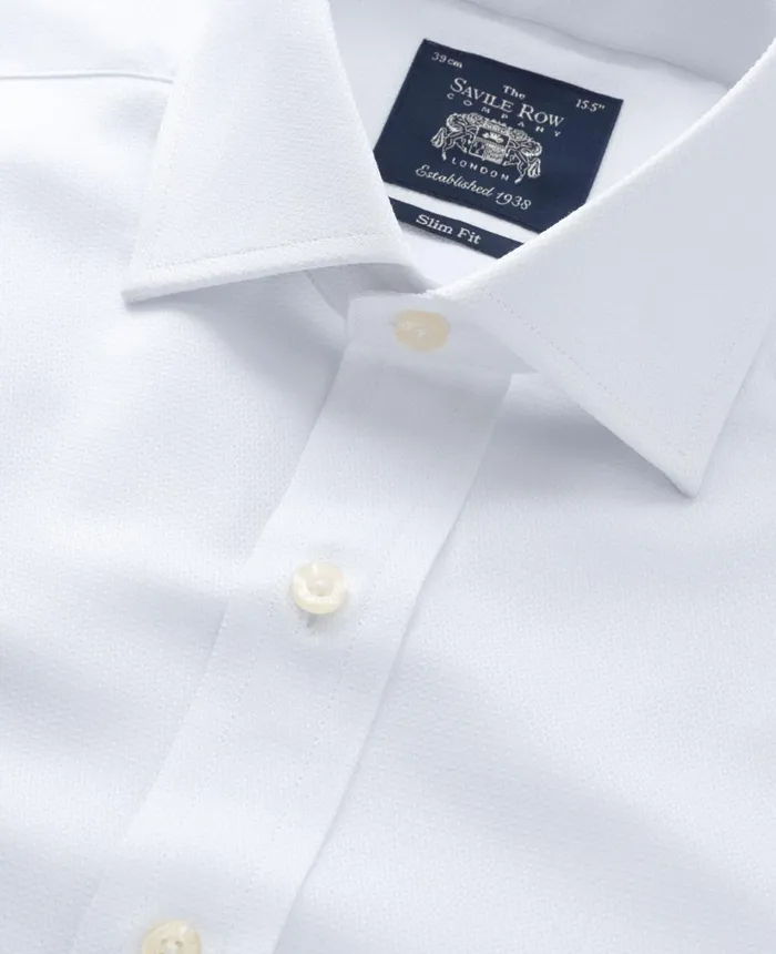 Savile Row Company White Textured Cutaway Collar Slim Fit Shirt 8211 Single Cuff Men Formal Shirts Savile Row Company White Textured Cutaway Collar Slim Fit Shirt 8211 Single Cuff Men Formal Shirts
