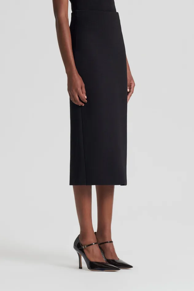 Scanlan Theodore CREPE KNIT PENCIL SKIRT MIDI DARKCHOCOLATE Women Skirts