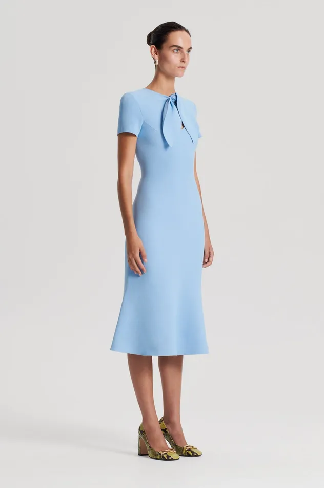 Scanlan Theodore Dresses Women CREPE KNIT CRAVAT DRESS RIVIERA