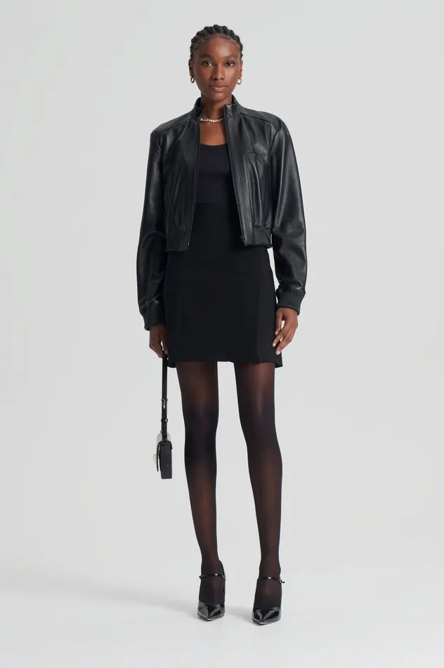 Scanlan Theodore ITALIAN MILANO KNIT SKIRT BLACK Women Skirts