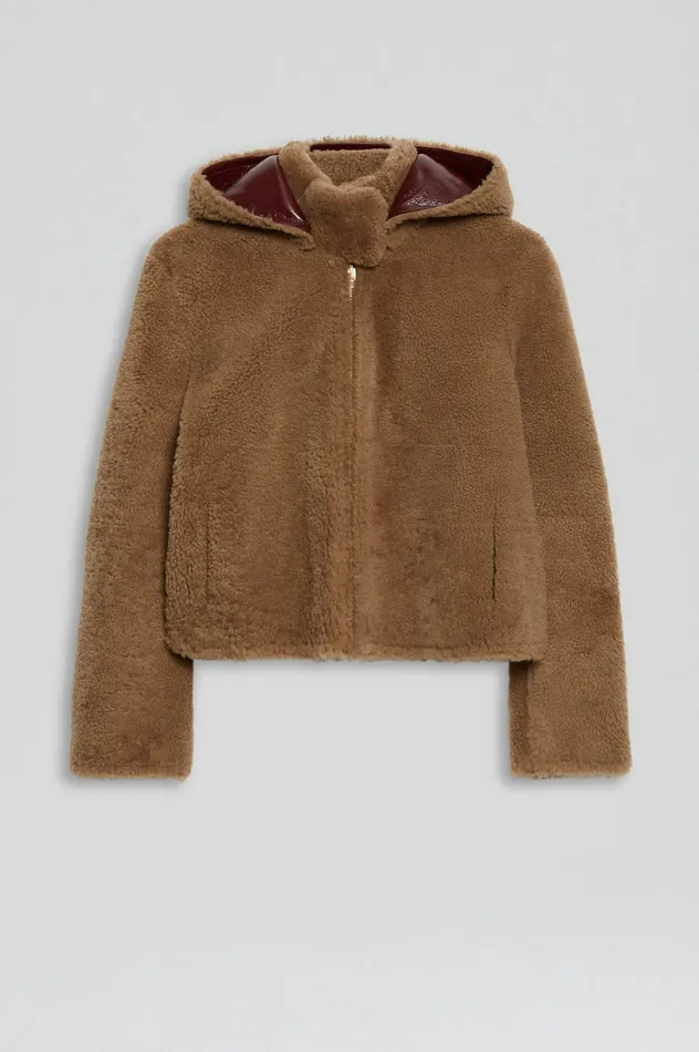 Scanlan Theodore Leather Women SHEARLING JACKET RASBRRYCAMEL Scanlan Theodore Leather Women SHEARLING JACKET RASBRRYCAMEL