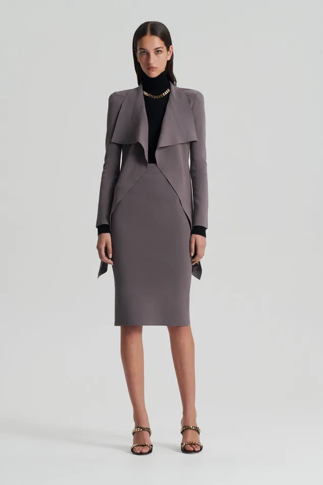 Scanlan Theodore Skirts Women CREPE KNIT SLIT BACK SKIRT TORBA