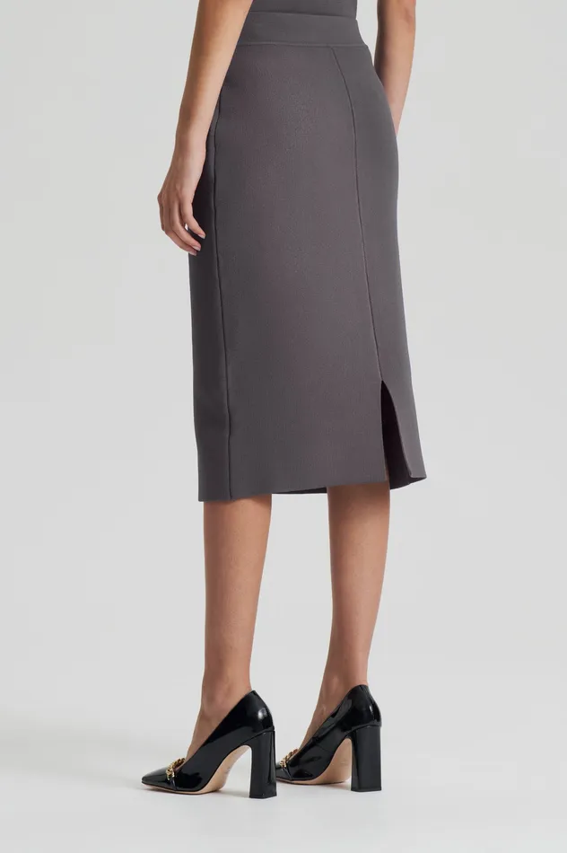 Scanlan Theodore Skirts Women CREPE KNIT SLIT BACK SKIRT TORBA