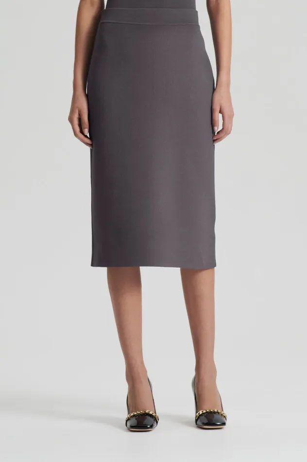 Scanlan Theodore Skirts Women CREPE KNIT SLIT BACK SKIRT TORBA