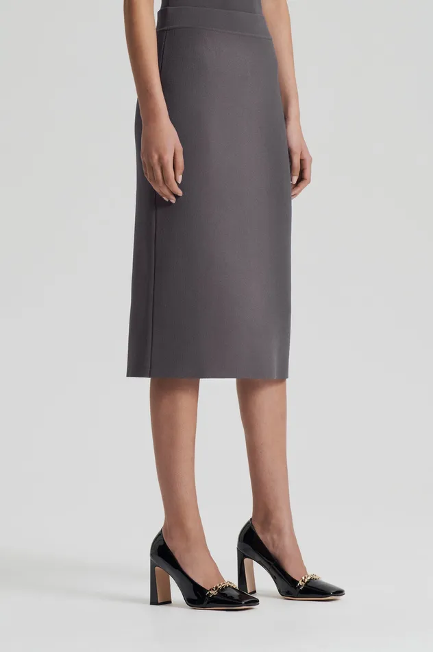 Scanlan Theodore Skirts Women CREPE KNIT SLIT BACK SKIRT TORBA