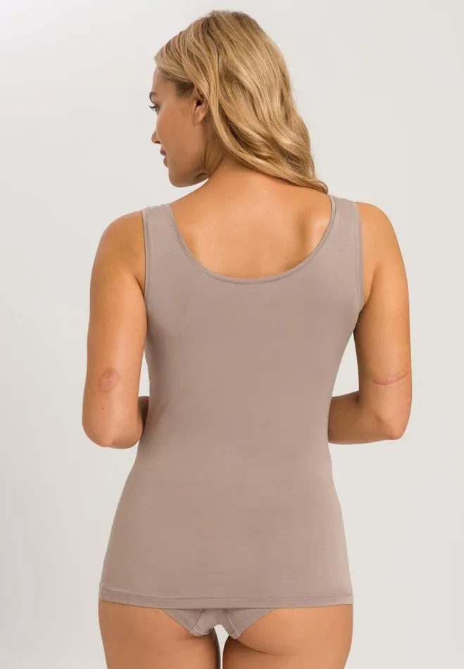 Scoop Neck Tank Top Taupe Grey Women HANRO Lounge Tops