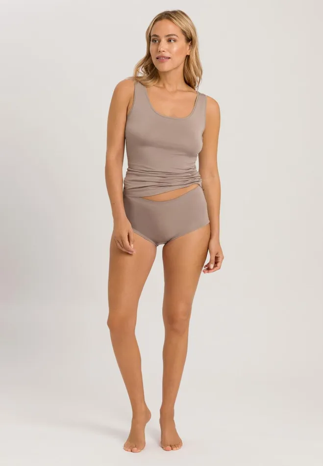 Scoop Neck Tank Top Taupe Grey Women HANRO Lounge Tops