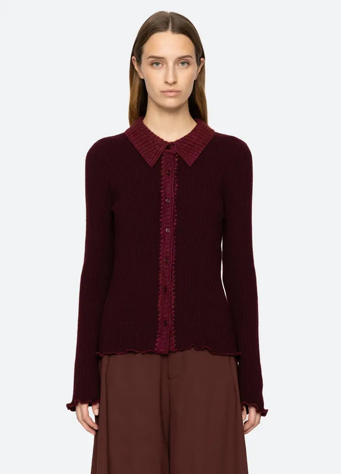 Sea New York Tops Clare Cardigan Burgundy 8211 Women