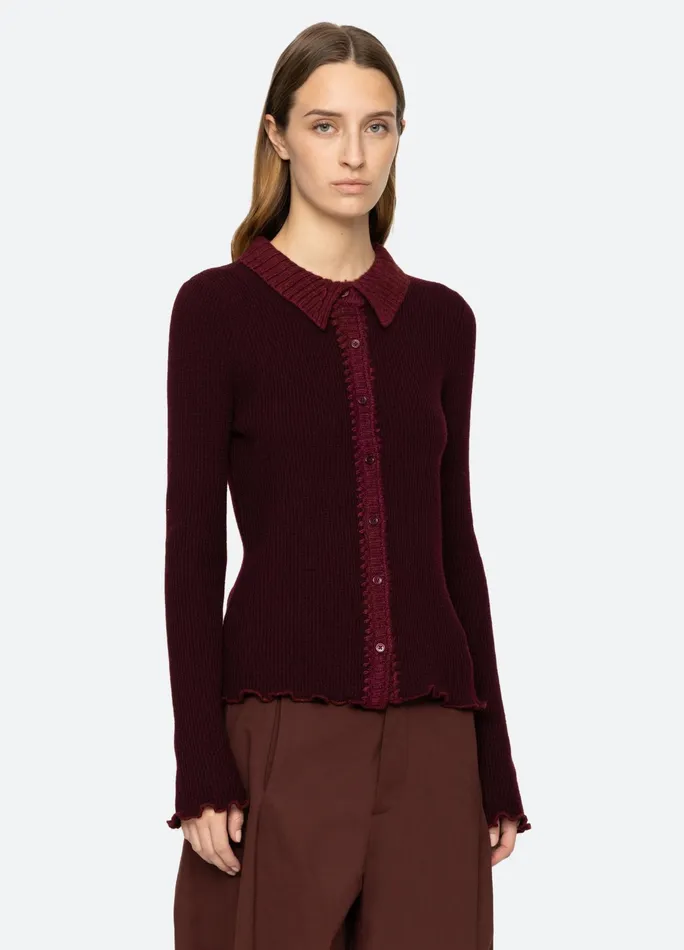 Sea New York Tops Clare Cardigan Burgundy 8211 Women
