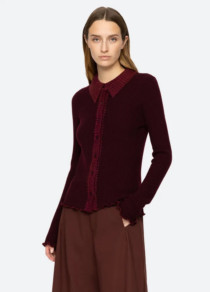 Sea New York Tops Clare Cardigan Burgundy 8211 Women