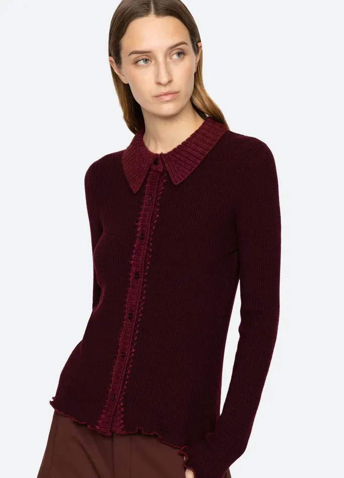 Sea New York Tops Clare Cardigan Burgundy 8211 Women
