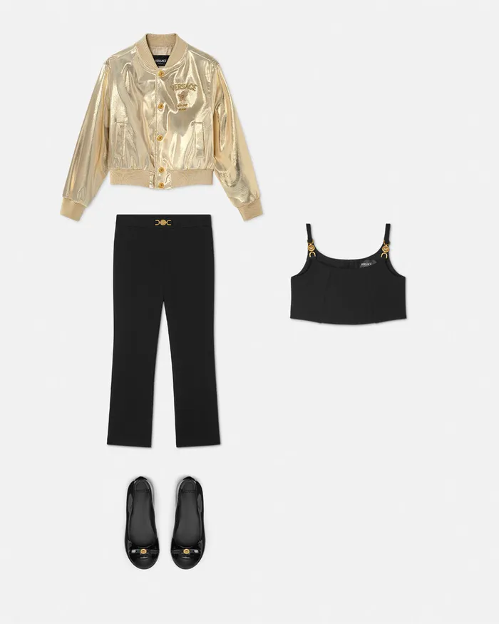 Shirts and Tshirts Kids Versace Medusa 03995 Bralette Top Black