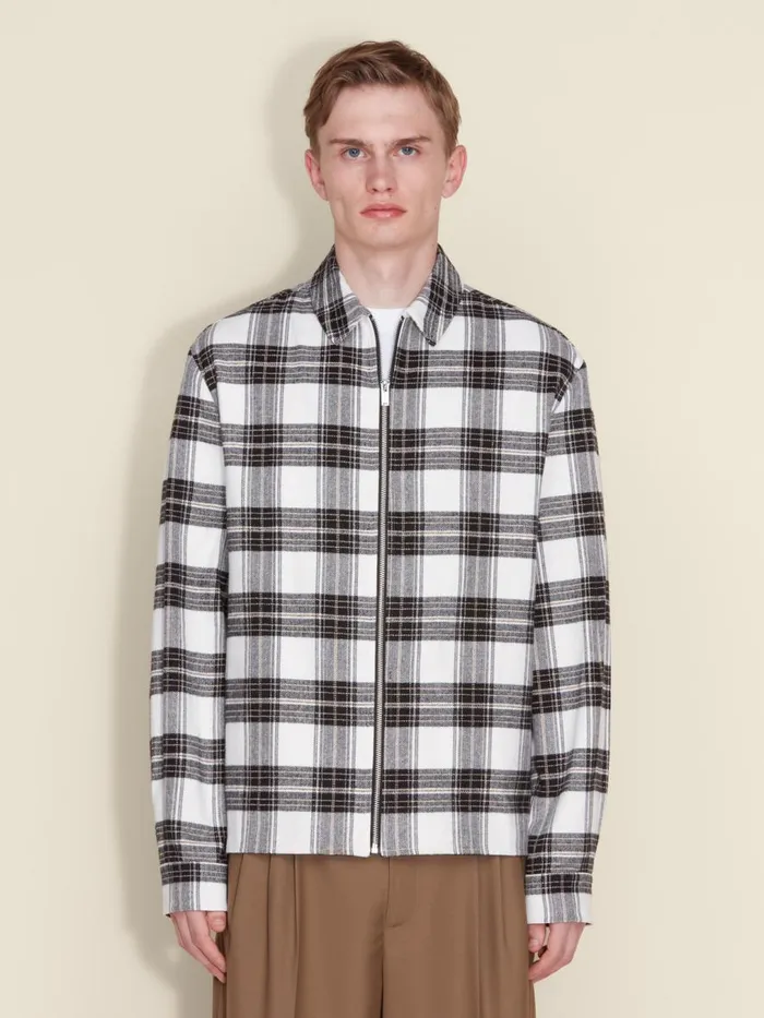 Shirts and Tops Men Holzweiler Elja Zip Check Shirt White Mix