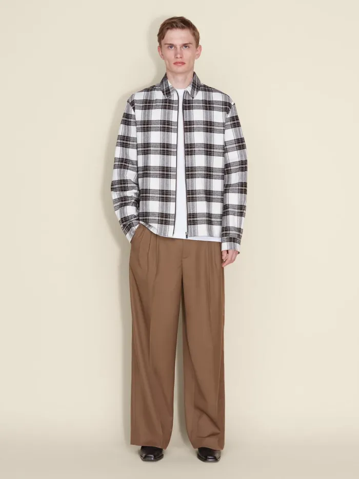 Shirts and Tops Men Holzweiler Elja Zip Check Shirt White Mix