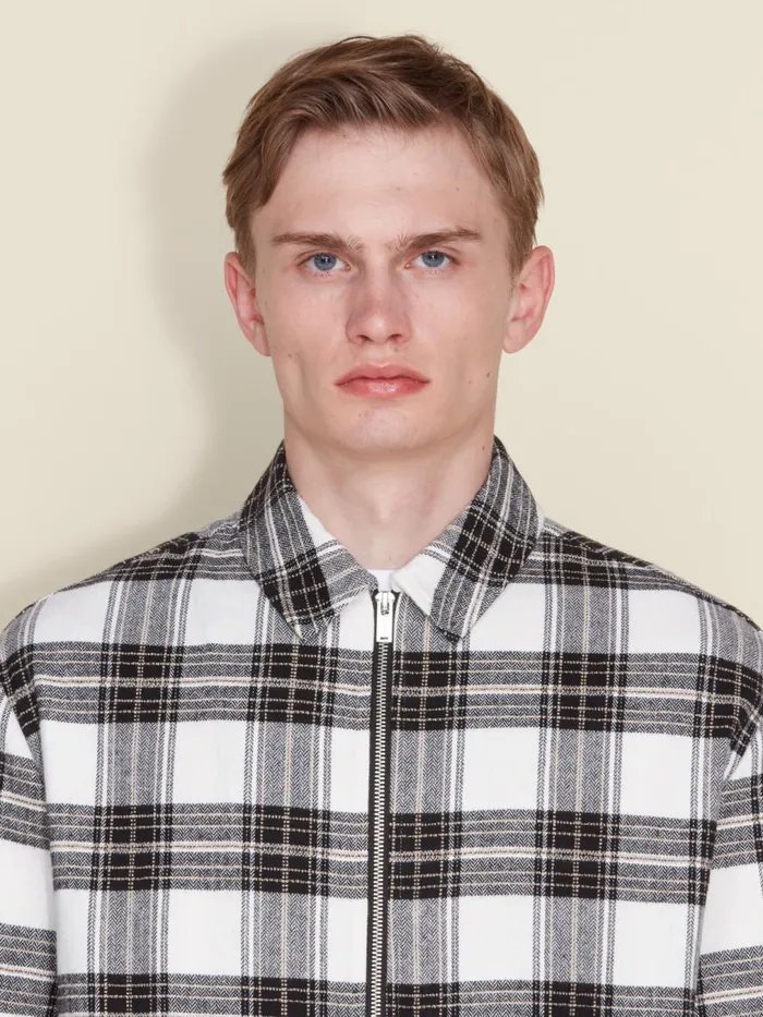 Shirts and Tops Men Holzweiler Elja Zip Check Shirt White Mix