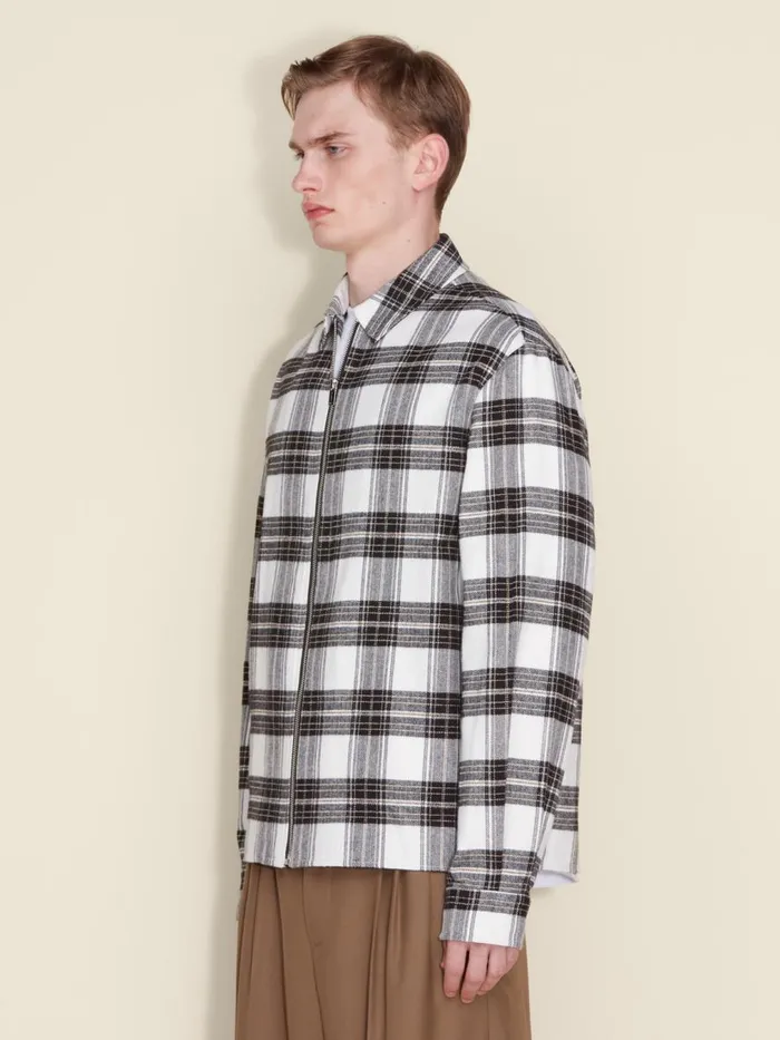 Shirts and Tops Men Holzweiler Elja Zip Check Shirt White Mix