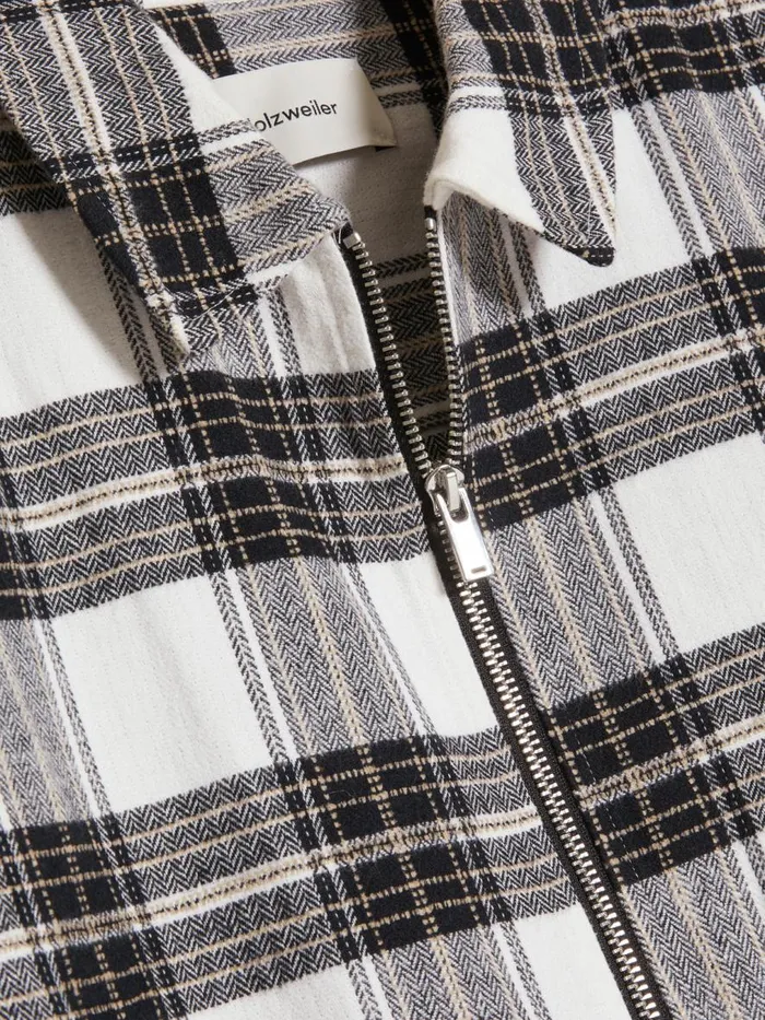 Shirts and Tops Men Holzweiler Elja Zip Check Shirt White Mix