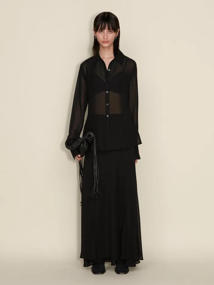 Shirts and Tops Women Holzweiler Youbin Chiffon Shirt Black