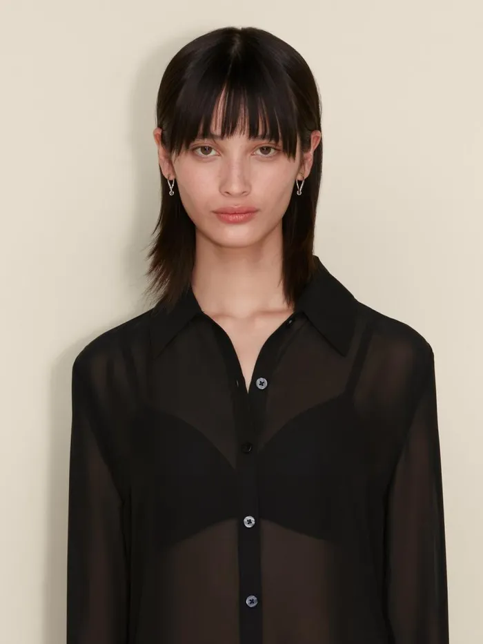 Shirts and Tops Women Holzweiler Youbin Chiffon Shirt Black