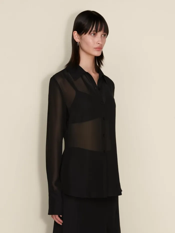 Shirts and Tops Women Holzweiler Youbin Chiffon Shirt Black