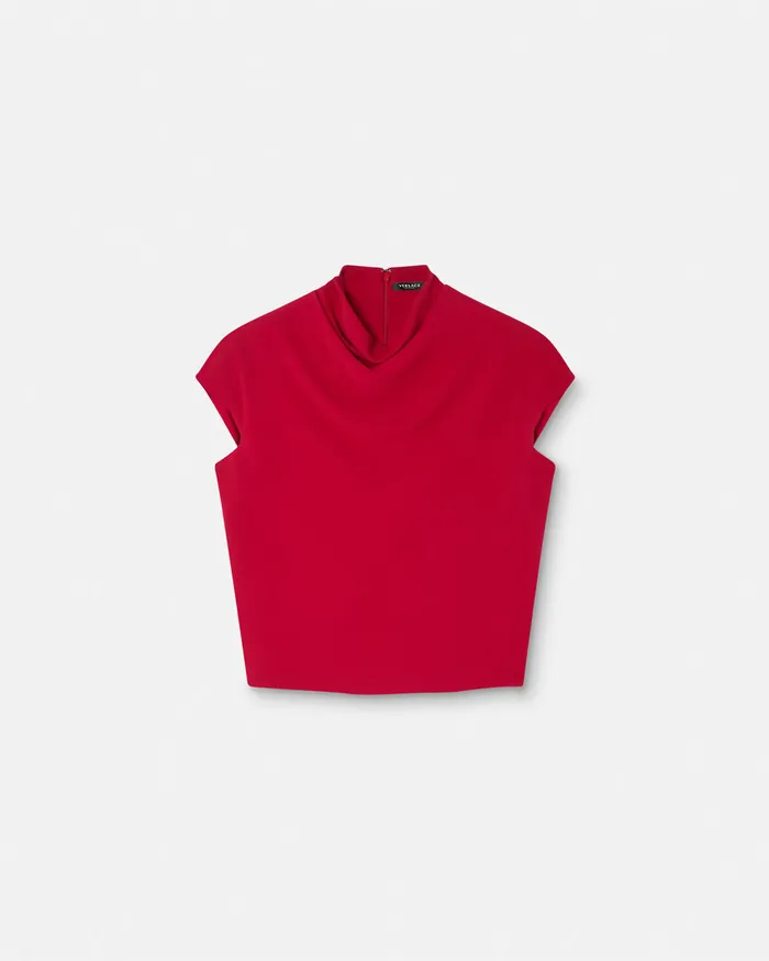 Shirts and Tops Women Versace Cady DrapedNeck Top Red