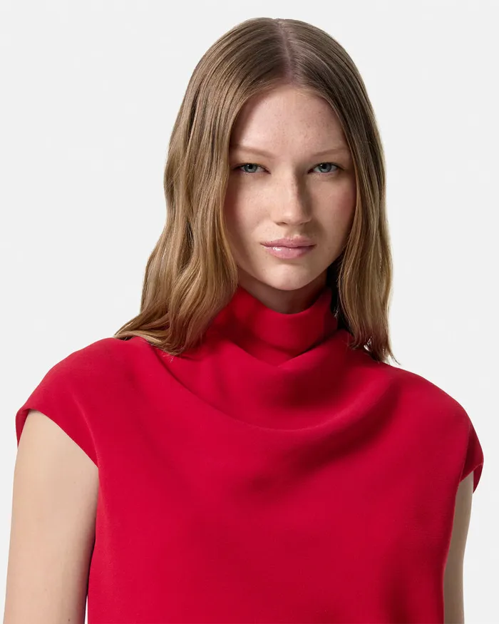 Shirts and Tops Women Versace Cady DrapedNeck Top Red