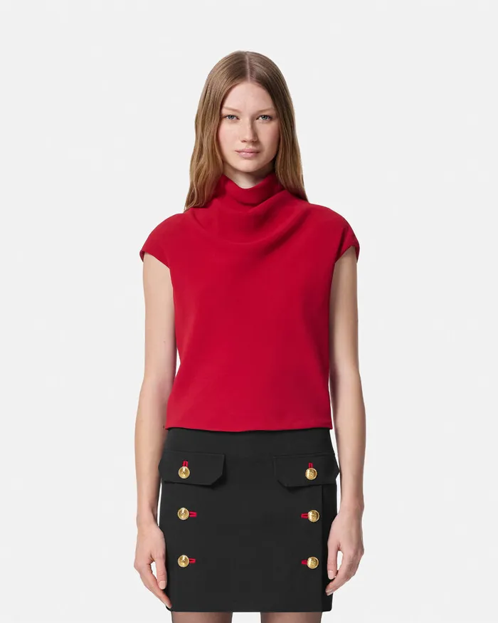 Shirts and Tops Women Versace Cady DrapedNeck Top Red