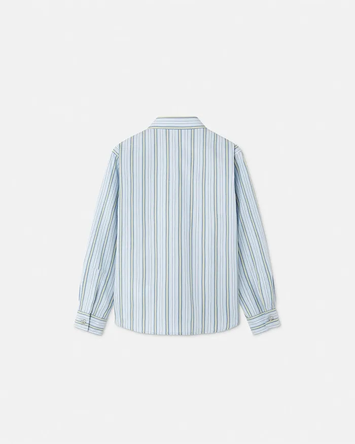 Shirts Kids Versace Striped Medusa Shirt Light Blue