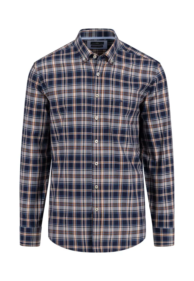 Shirts Men FYNCHHATTON Carroted Shirt With Buttondown Collar Cloud Blueflamenavy