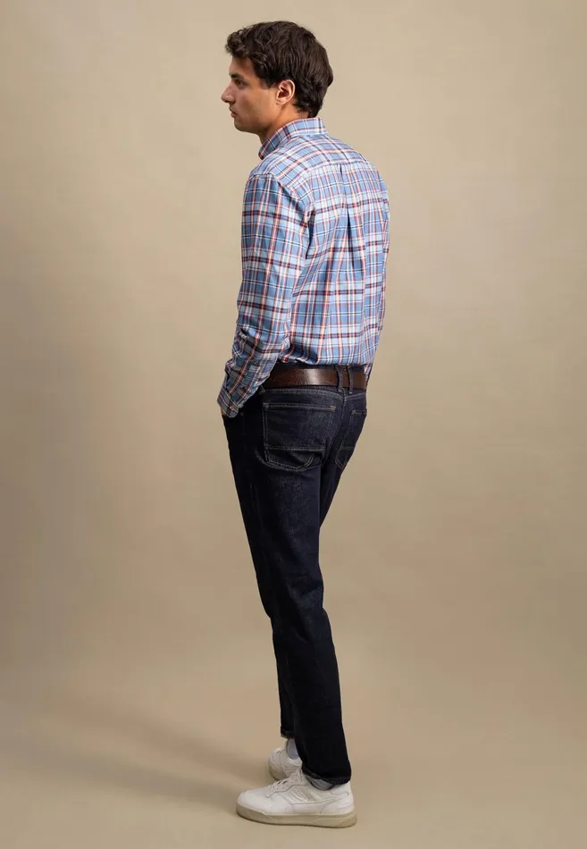 Shirts Men FYNCHHATTON Carroted Shirt With Buttondown Collar Cloud Blueflamenavy