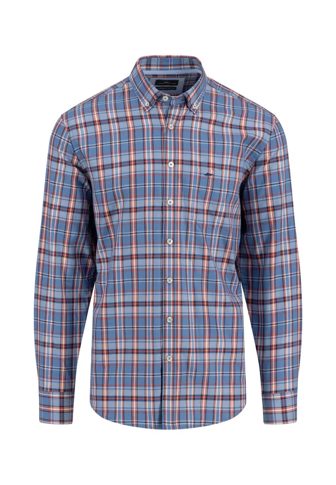 Shirts Men FYNCHHATTON Carroted Shirt With Buttondown Collar Cloud Blueflamenavy