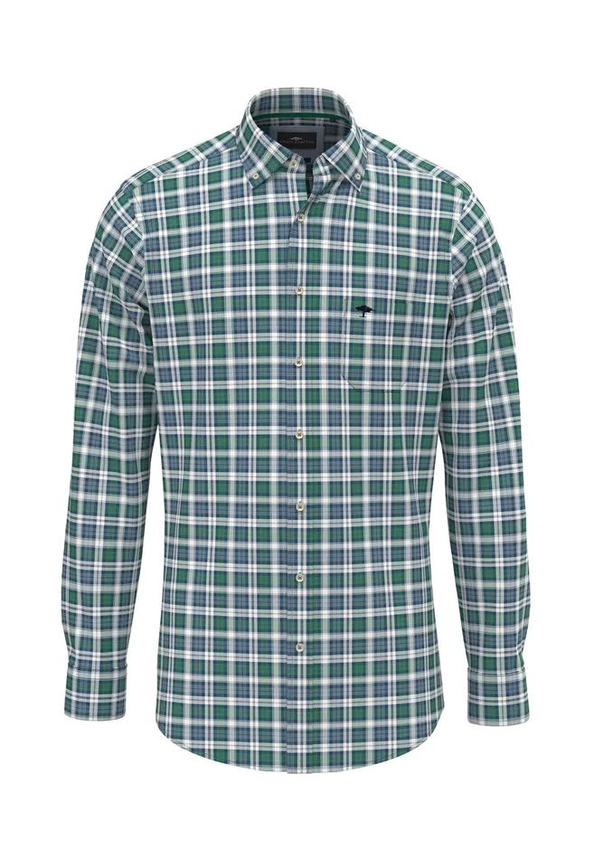 Shirts Men FYNCHHATTON Carroted Shirt With Buttondown Collar Grass Greennavy