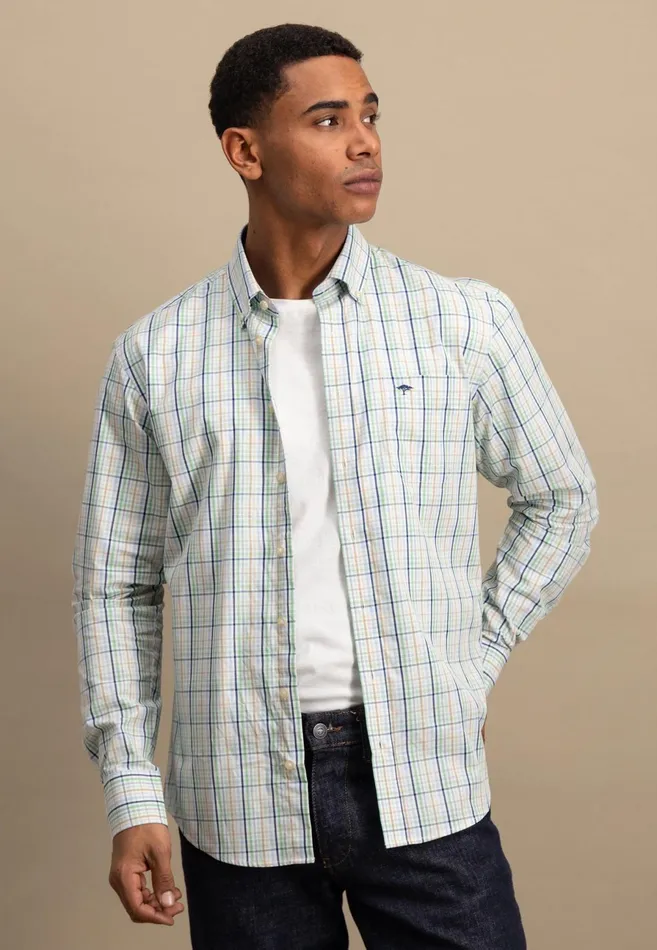 Shirts Men FYNCHHATTON Checked Cotton Shirt With Buttondown Collar Turf Greenpoppy Redpee Shirts Men FYNCHHATTON Checked Cotton Shirt With Buttondown Collar Turf Greenpoppy Redpee