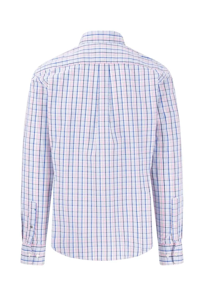Shirts Men FYNCHHATTON Checked Cotton Shirt With Buttondown Collar Turf Greenpoppy Redpee