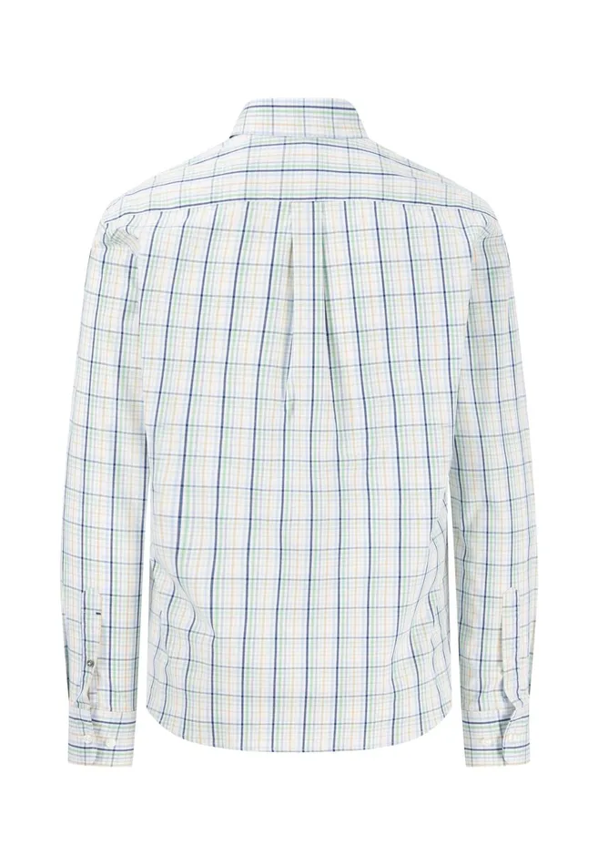 Shirts Men FYNCHHATTON Checked Cotton Shirt With Buttondown Collar Turf Greenpoppy Redpee
