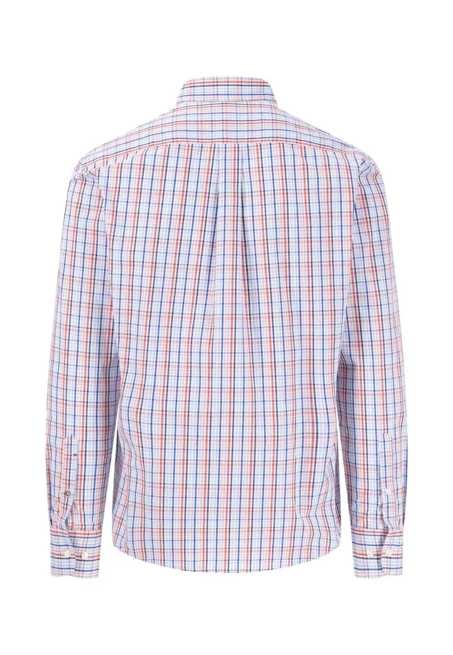Shirts Men FYNCHHATTON Checked Cotton Shirt With Buttondown Collar Turf Greenpoppy Redpee