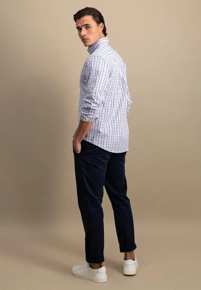 Shirts Men FYNCHHATTON Checked Cotton Shirt With Buttondown Collar Turf Greenpoppy Redpee
