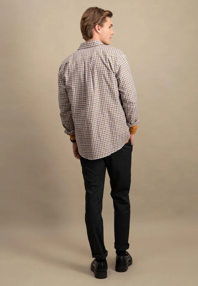 Shirts Men FYNCHHATTON Checked Shirt With Buttondown Collar Grass Greenhazelmidnight