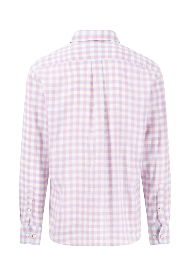 Shirts Men FYNCHHATTON Checked Shirt With Buttondown Collar Peesummer Breezenavy
