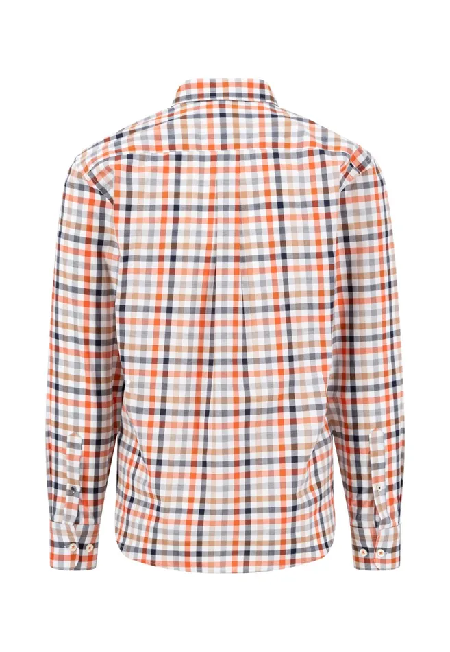 Shirts Men FYNCHHATTON Checked Shirt With Buttondown Collar Rustfuchsiaflamegrass Green