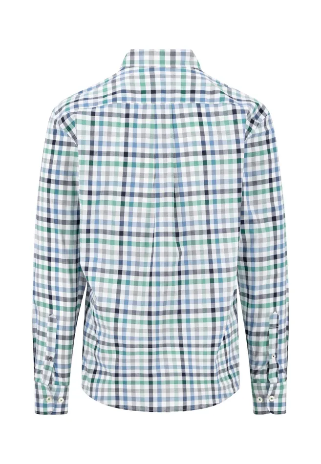 Shirts Men FYNCHHATTON Checked Shirt With Buttondown Collar Rustfuchsiaflamegrass Green