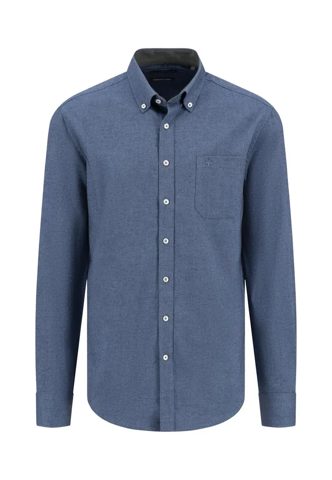 Shirts Men FYNCHHATTON Cotton Shirt With Buttondown Collar Cloud Bluenavycharcoal Shirts Men FYNCHHATTON Cotton Shirt With Buttondown Collar Cloud Bluenavycharcoal