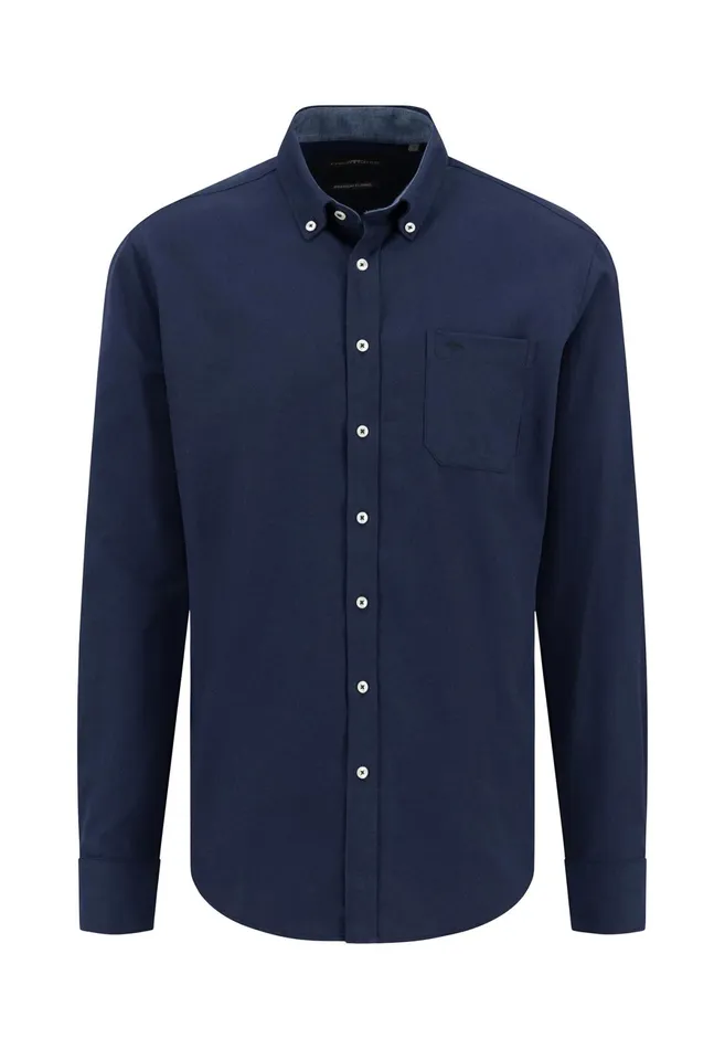 Shirts Men FYNCHHATTON Cotton Shirt With Buttondown Collar Cloud Bluenavycharcoal