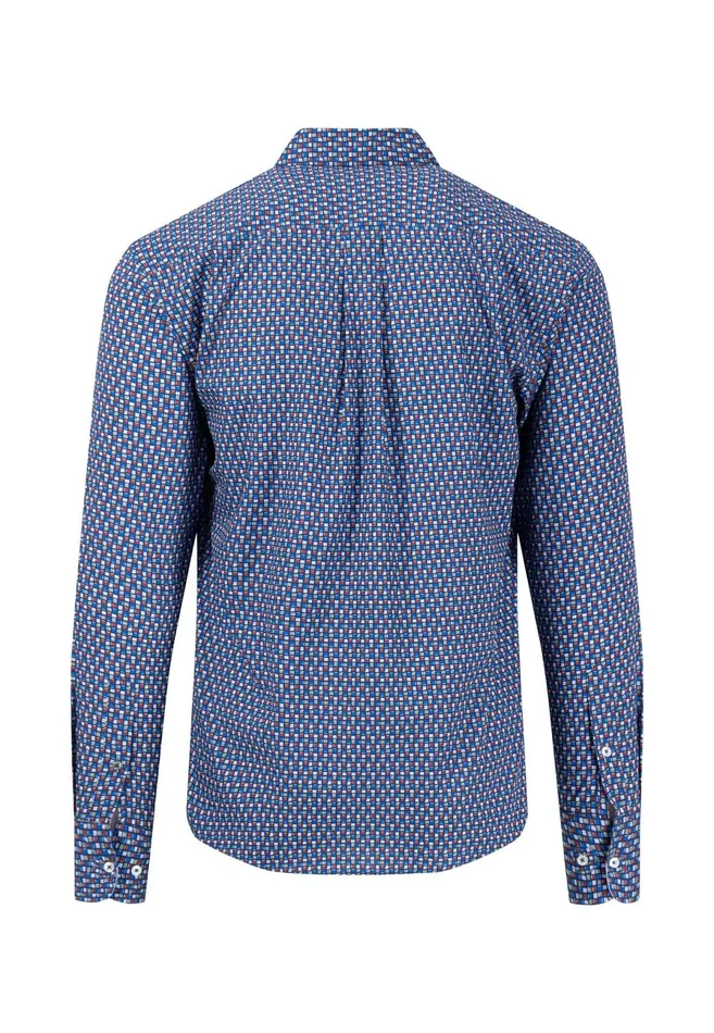 Shirts Men FYNCHHATTON Cotton Shirt With Floral Print Rustvibrant Bluelight Khaki