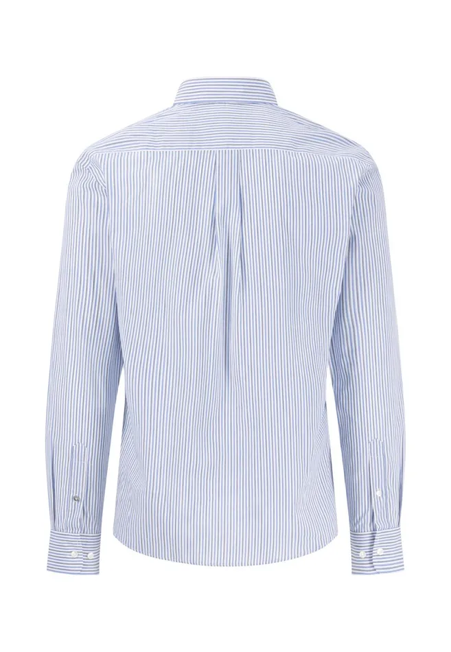 Shirts Men FYNCHHATTON Fine Striped Shirt With Buttondown Collar Summer Breezestrong Blue