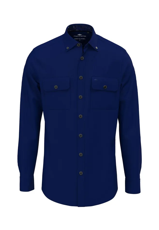 Shirts Men FYNCHHATTON Shirt With Buttondown Collar In Plain Colors Navyolivestone Shirts Men FYNCHHATTON Shirt With Buttondown Collar In Plain Colors Navyolivestone